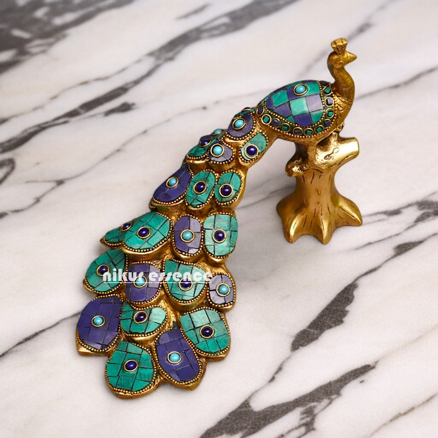 Brass Peacock Swan Statue