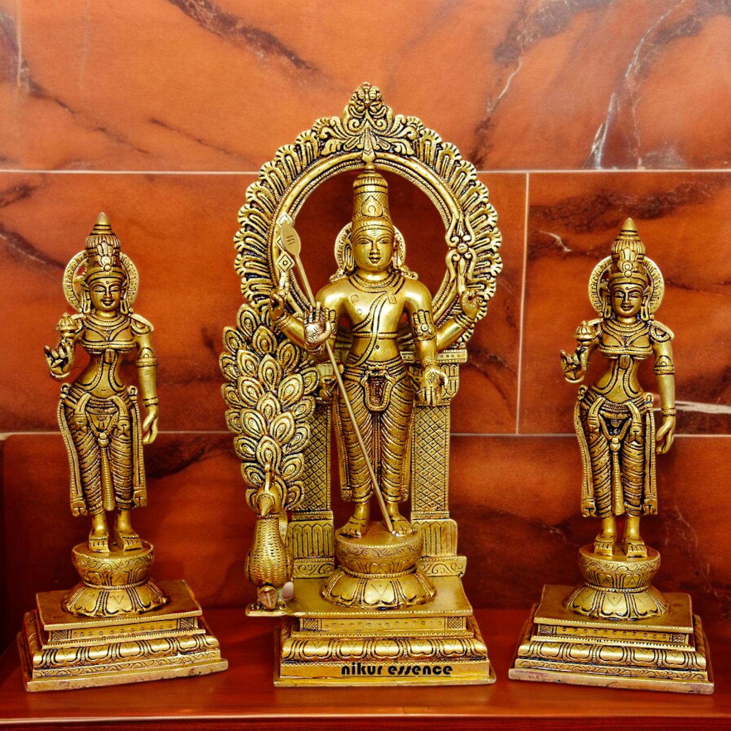 Brass Murugan Valli with Devayani