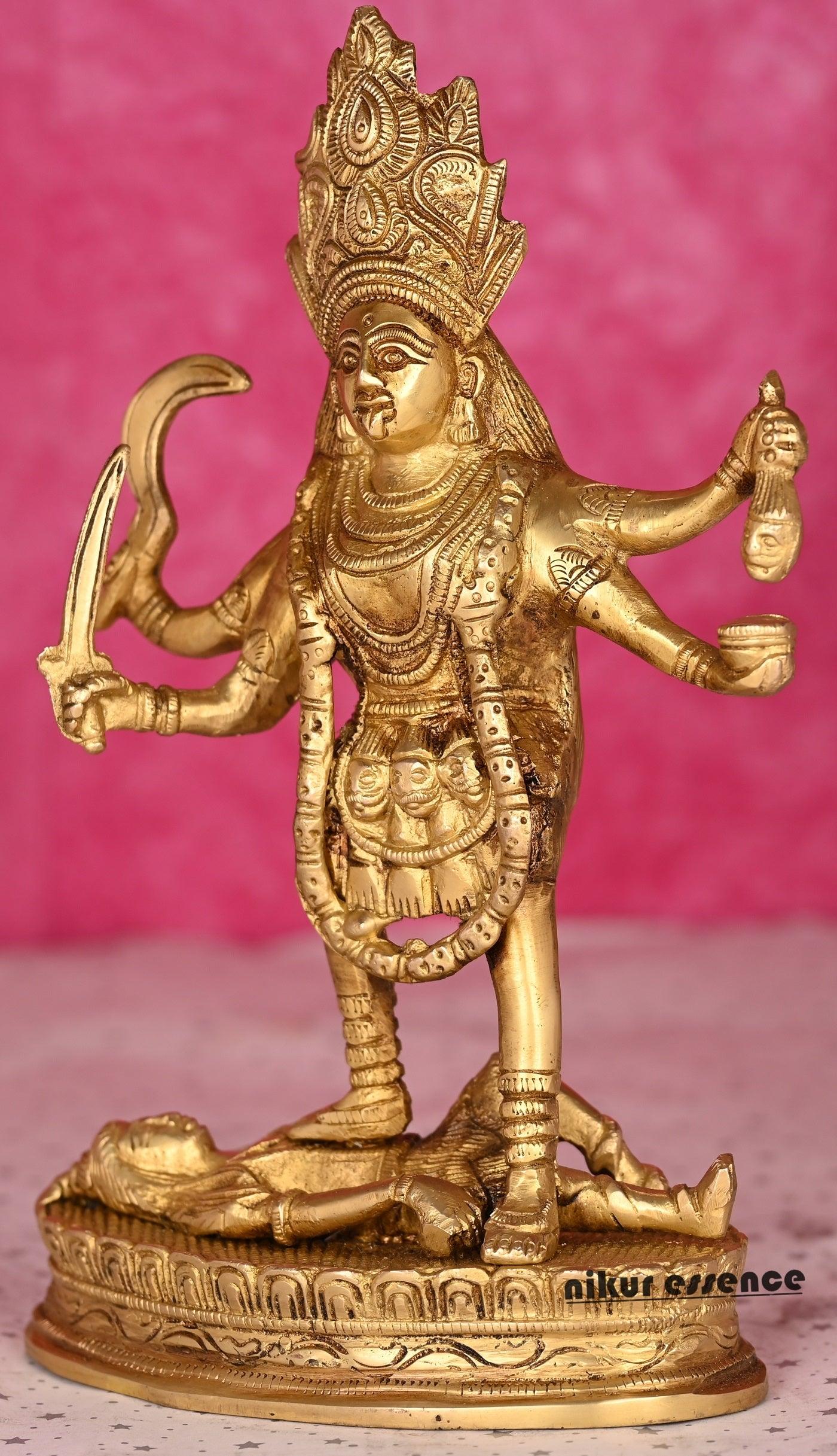 Kaali Maa Brass Statue: Embodiment of Divine Power, Cosmic Energy, and Timeless Elegance