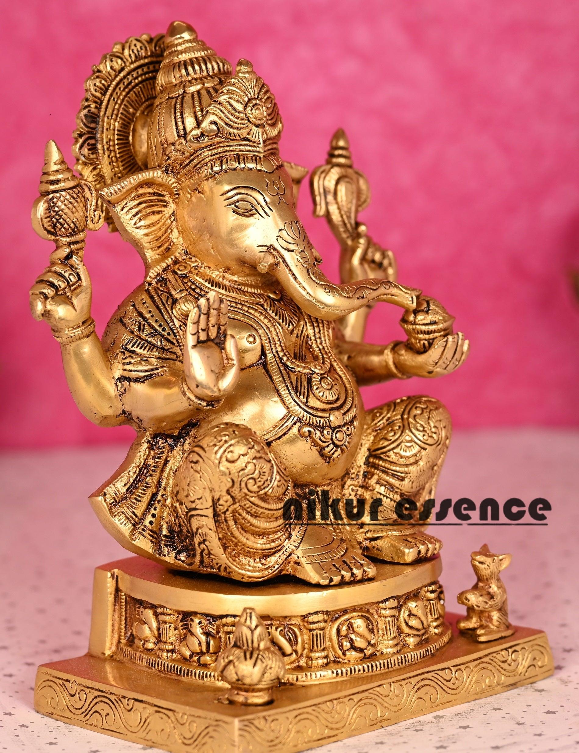 Buy Ganesha Bhagwan online: The Remover of Obstacles, Lord of Wisdom, and Embodiment of Good Fortune Idols Nikuressence