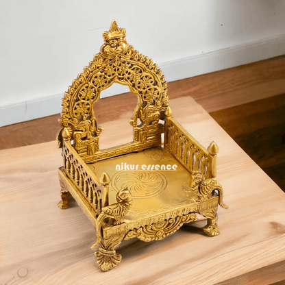 Buy Bhagwan Palki Chowki in brass, 8 Inches Handcrafted Hindu Deity Processional Seat