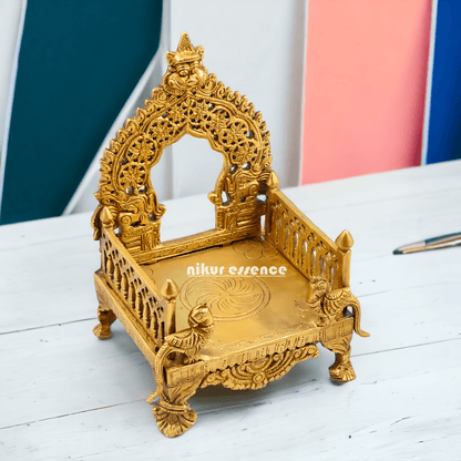 Buy Bhagwan Palki Chowki in brass, 8 Inches Handcrafted Hindu Deity Processional Seat