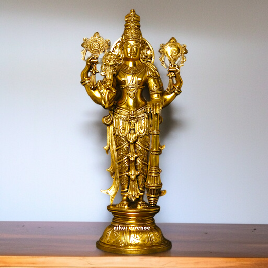 Big Vishnu Standing Panchaloha idol - 26 inches Nikuressence