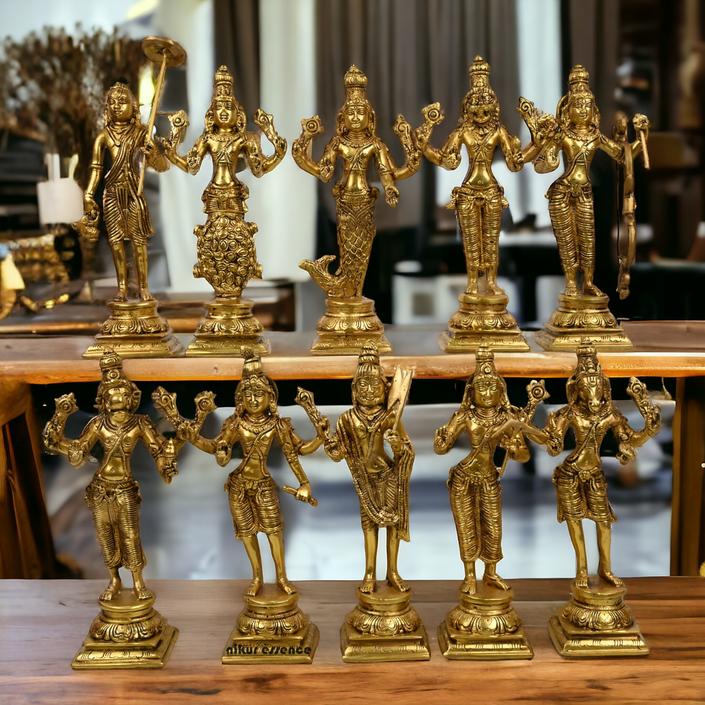 Big size Brass Vishnu Dashavatar idols set Idols Nikuressence