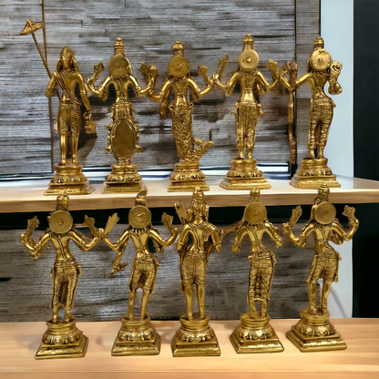 Big size Brass Vishnu Dashavatar idols set