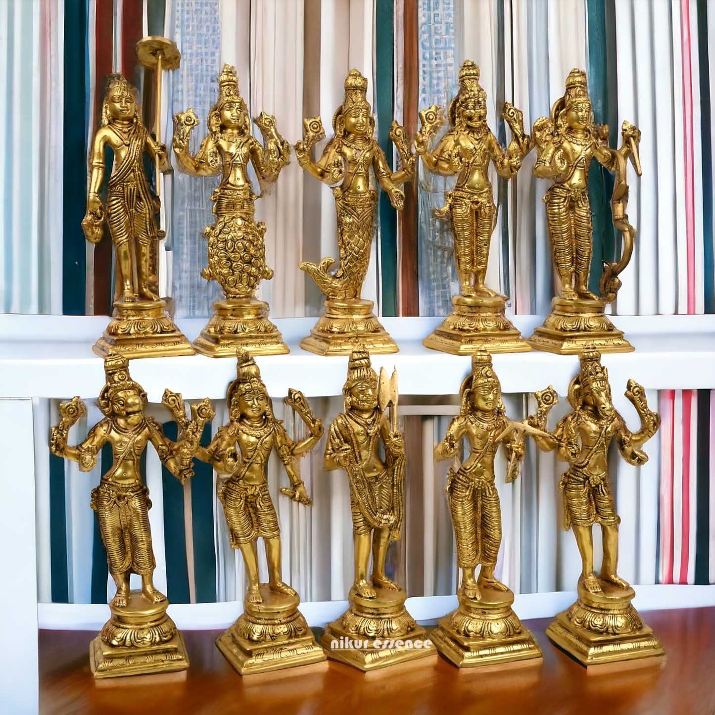 Big size Brass Vishnu Dashavatar idols set Idols Nikuressence