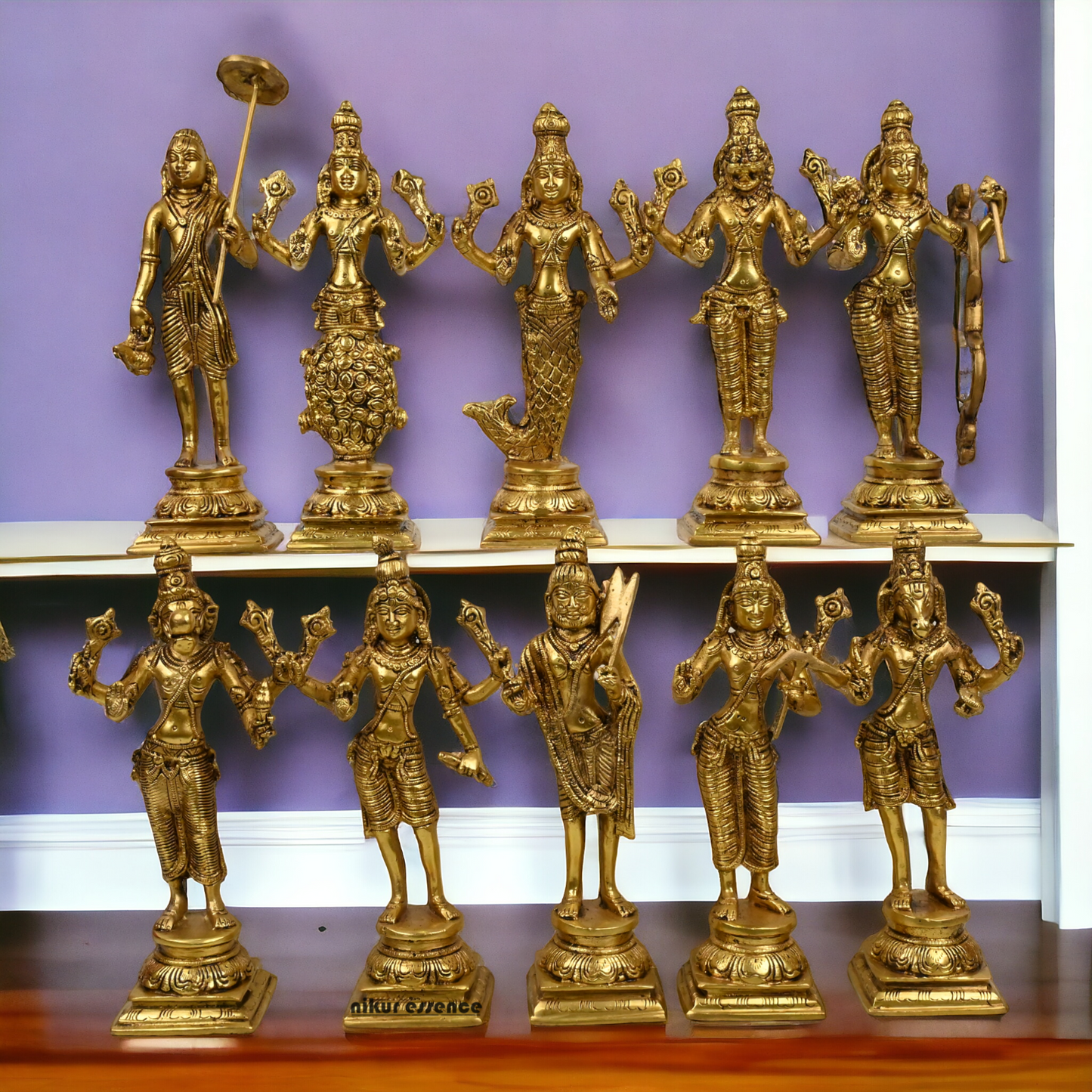 Big size Brass Vishnu Dashavatar idols set Idols Nikuressence