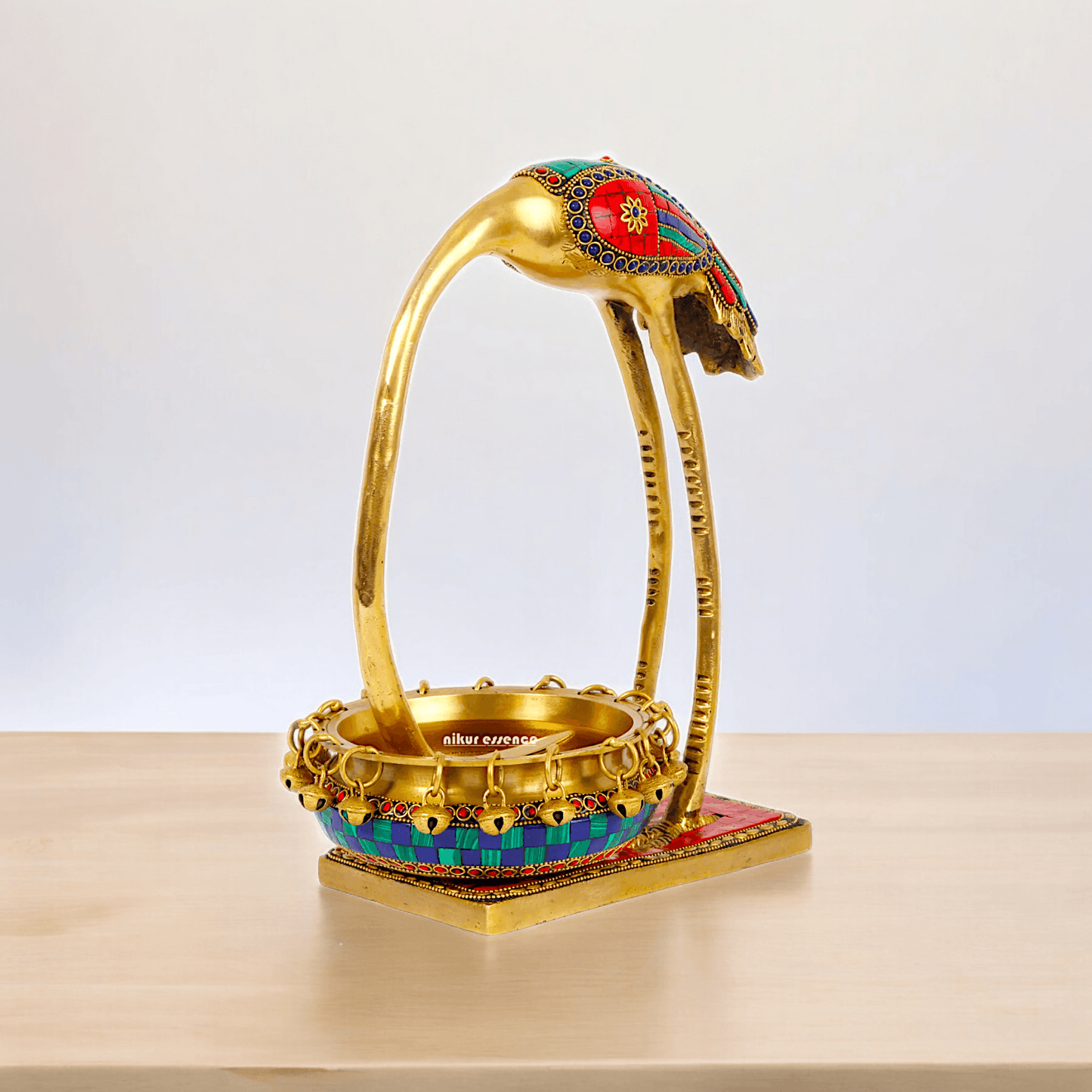 Buy solid brass 30 cm Flamingo Urli Elegant Decorative Water Bowl for Traditional and Modern Home Idols Nikuressence