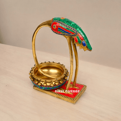 Buy solid brass 30 cm Flamingo Urli Elegant Decorative Water Bowl for Traditional and Modern Home Idols Nikuressence