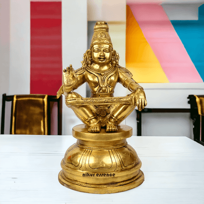 Pure Brass Ayyappa Statue by Nikur Essence - 38 cm