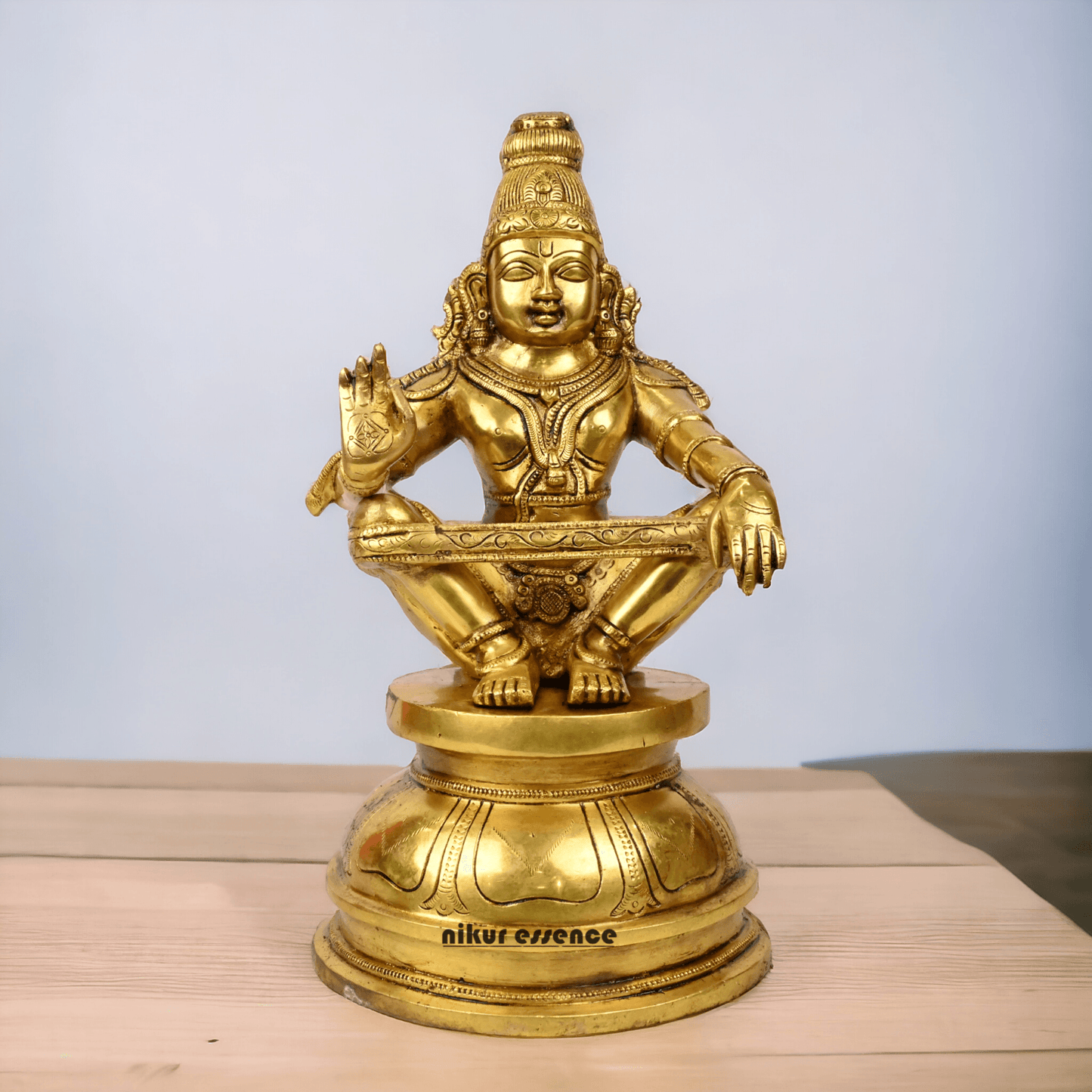 Pure Brass Ayyappa Statue by Nikur Essence - 38 cm