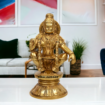 Pure Brass Ayyappan by Nikur Essence - 21.5 cm height