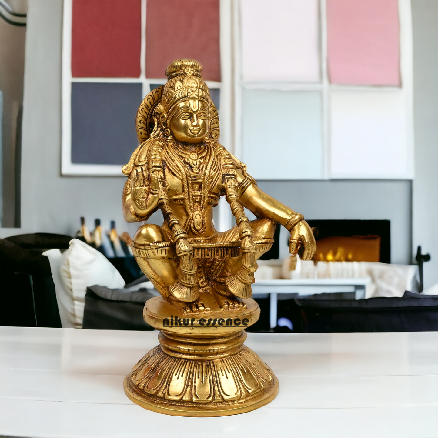 Pure Brass Ayyappan by Nikur Essence - 21.5 cm height