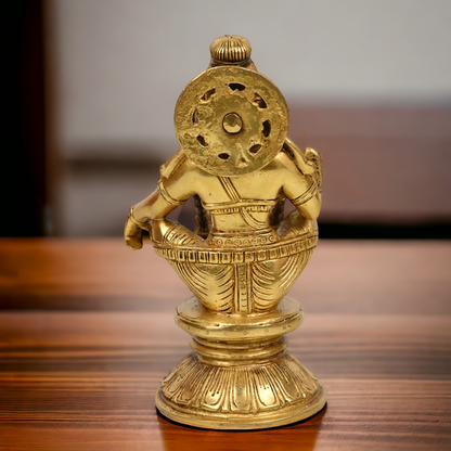 Pure Brass Ayyappan by Nikur Essence - 21.5 cm height