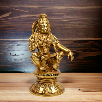 Pure Brass Ayyappan by Nikur Essence - 21.5 cm height