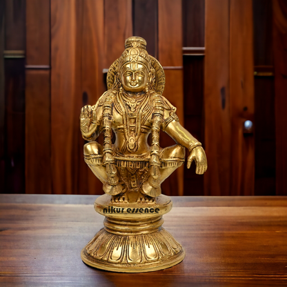 Pure Brass Ayyappan by Nikur Essence - 21.5 cm height