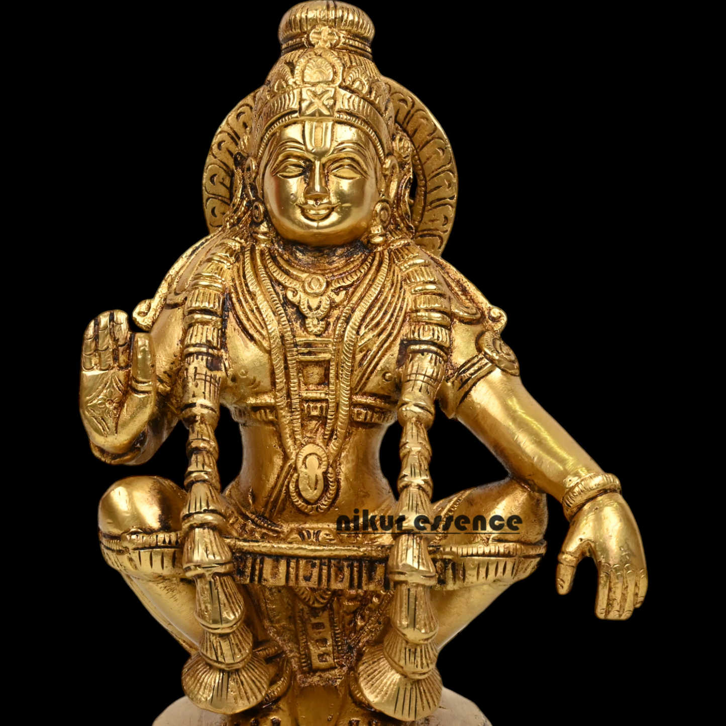 Pure Brass Ayyappan by Nikur Essence - 21.5 cm height