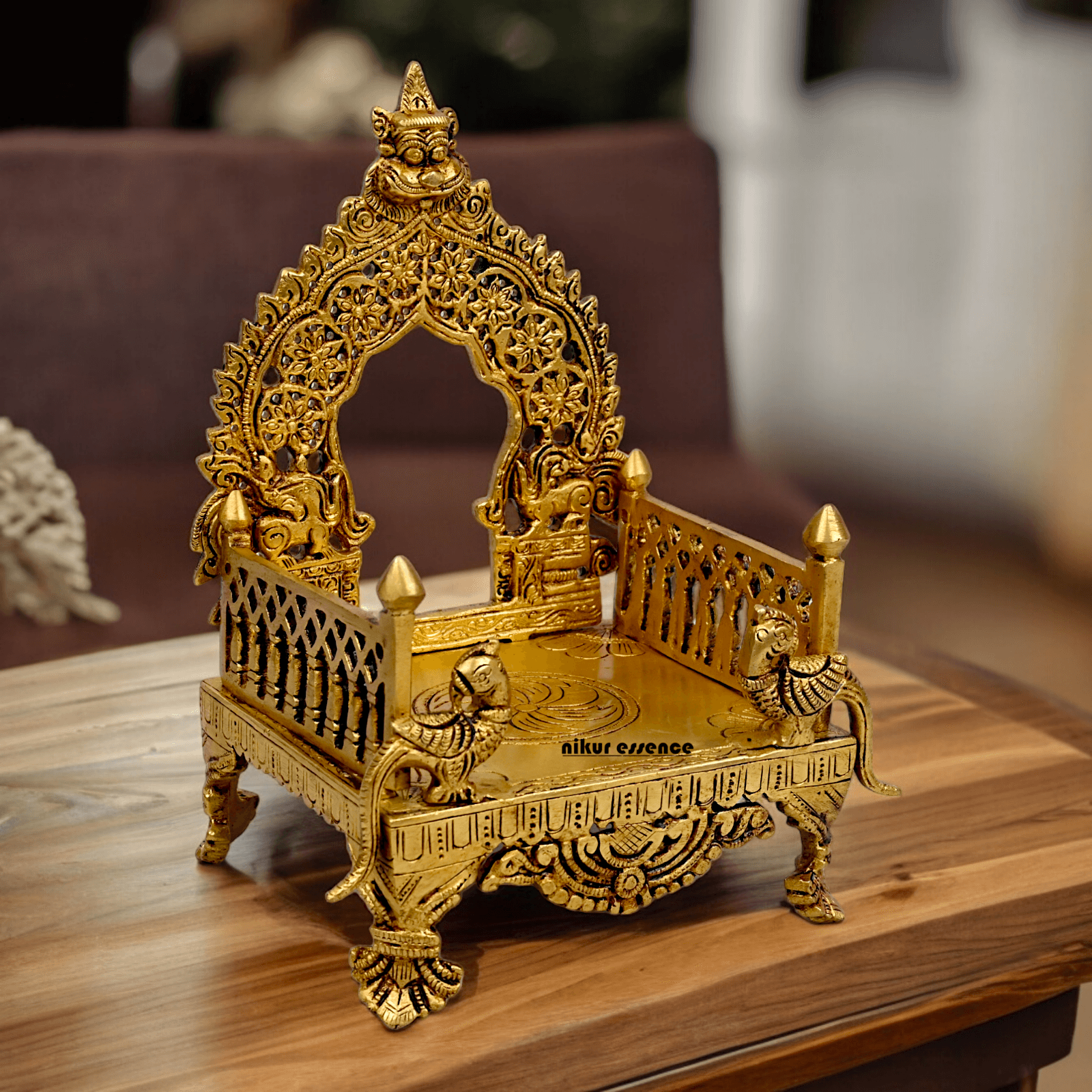 Buy Brass Bhagwan chowki by Nikur Essence - 8 Inch Idols Nikuressence