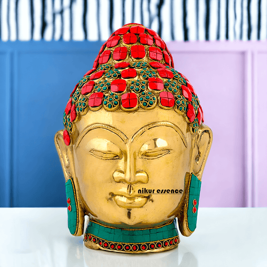 Online Brass Brass Buddha Face Idol – Handcrafted Sacred Figurine for Meditation, Home Décor, and Spiritual Inspiration