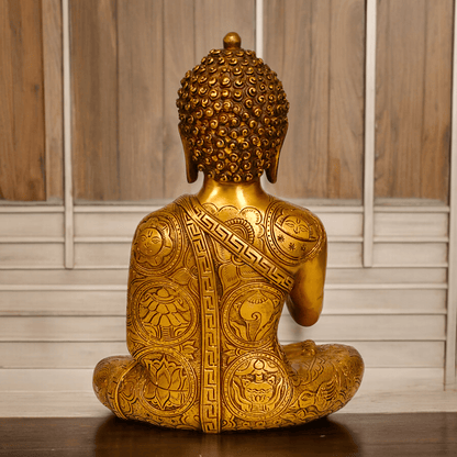 Buy brass 30.5 cm Blessing Buddha Statue - Exquisite Handcrafted Sculpture for Spiritual and Home Decor