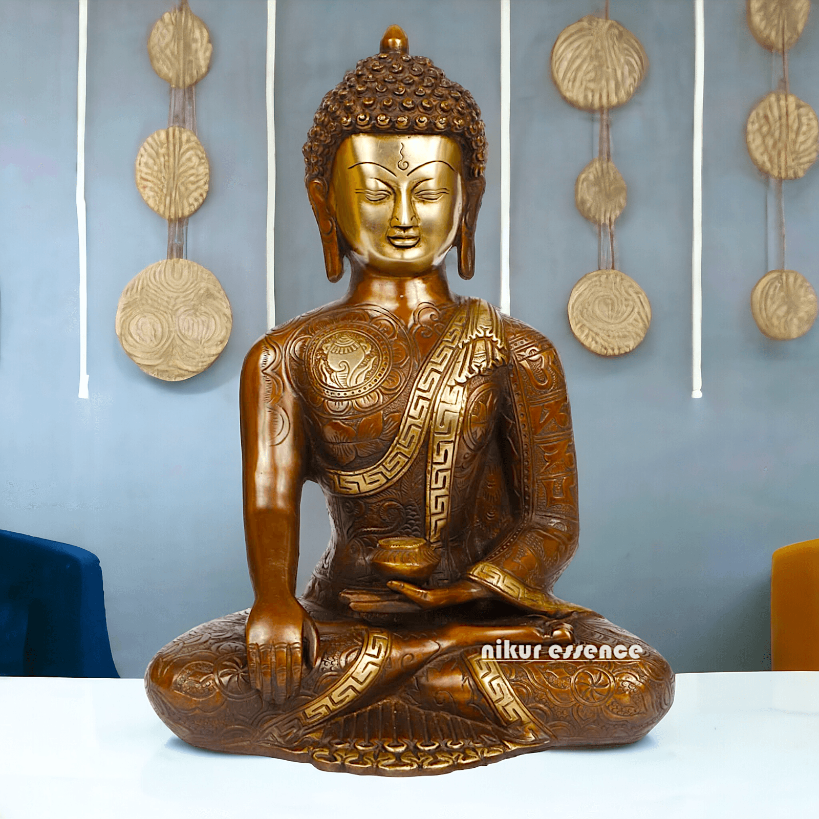 Brass Buddha Statue – Large, Handcrafted Sculpture for Spiritual Serenity