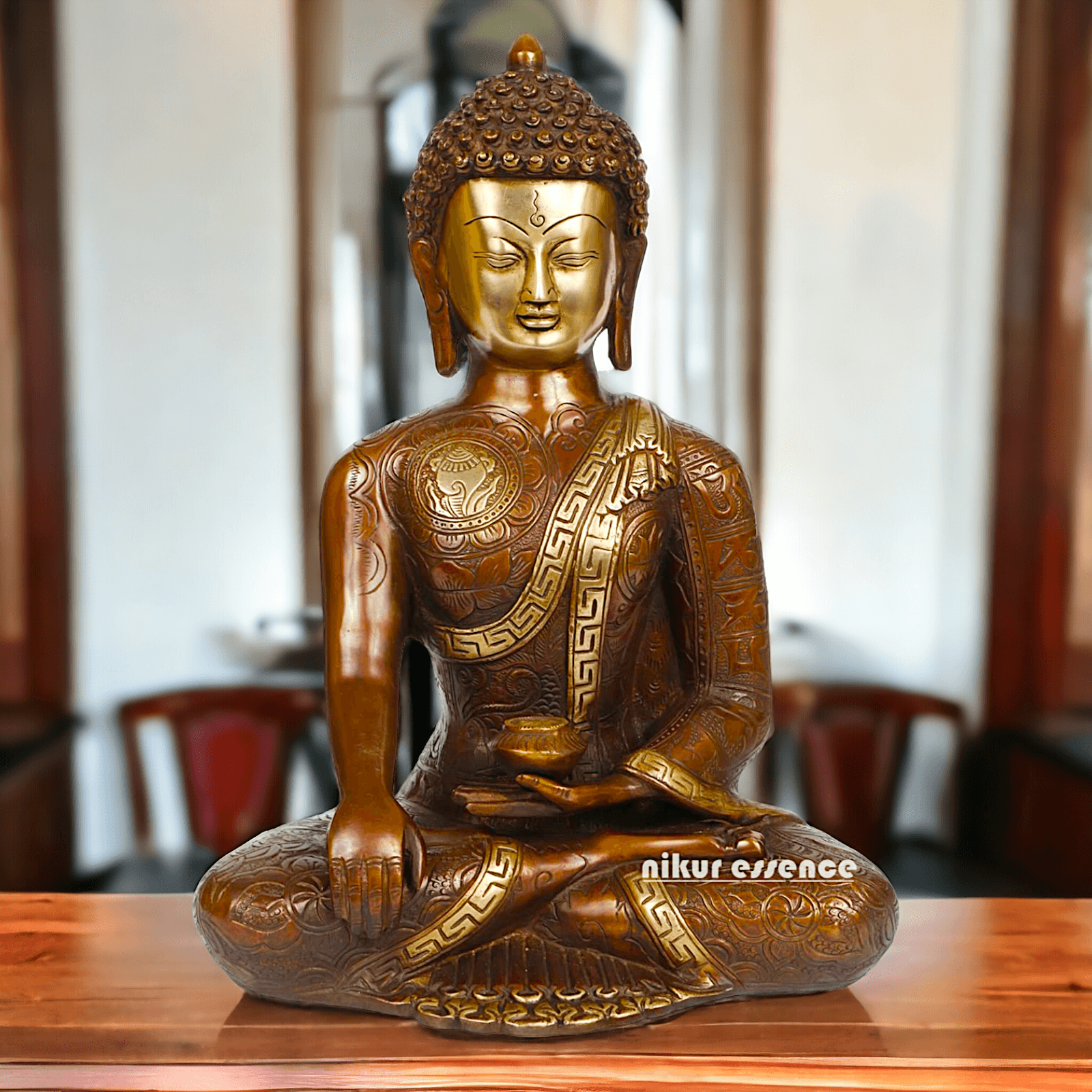 Brass Buddha Statue – Large, Handcrafted Sculpture for Spiritual Serenity