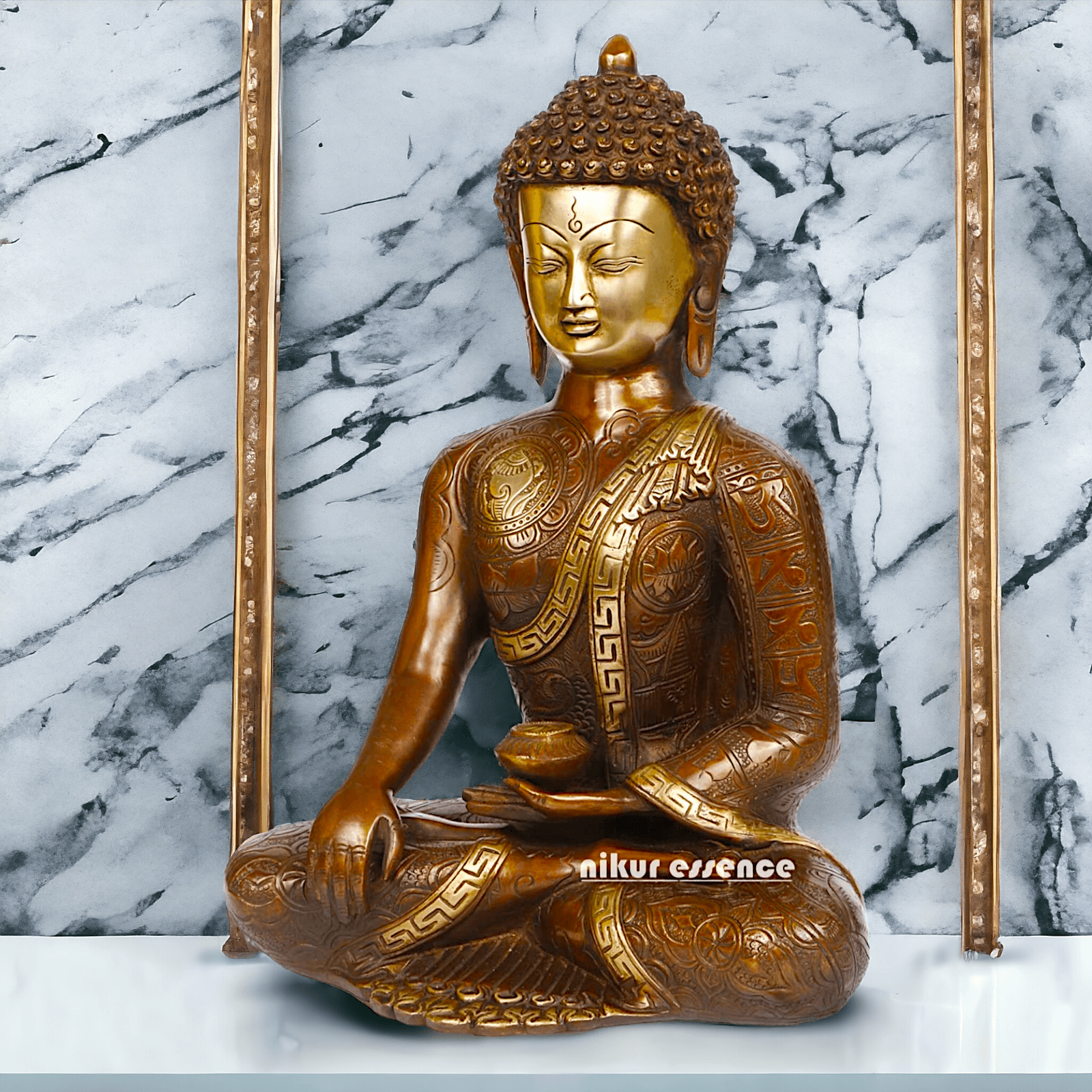 Brass Buddha Statue – Large, Handcrafted Sculpture for Spiritual Serenity