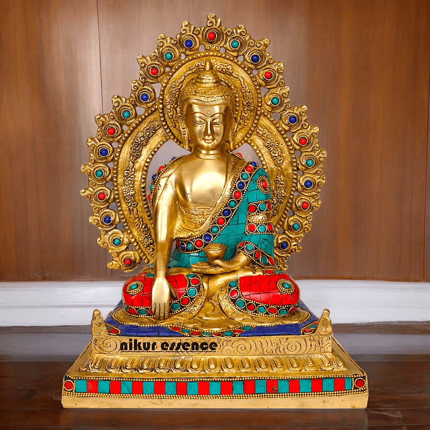 Buy brass 29 cm Buddha Statue , Exquisite Fine Art Sculpture of Enlightenment with Detailed Craftsmanship