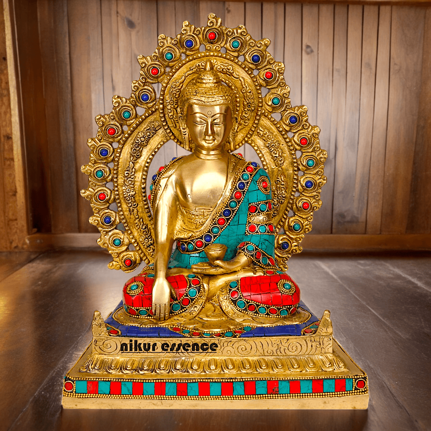 Buy brass 29 cm Buddha Statue , Exquisite Fine Art Sculpture of Enlightenment with Detailed Craftsmanship