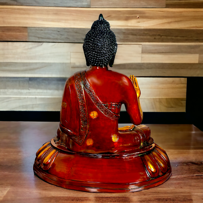 Large Brass Buddha Statue Sitting on Lotus – 73.7 cm High, Intricately Detailed, Perfect for Home Decor, Meditation Space