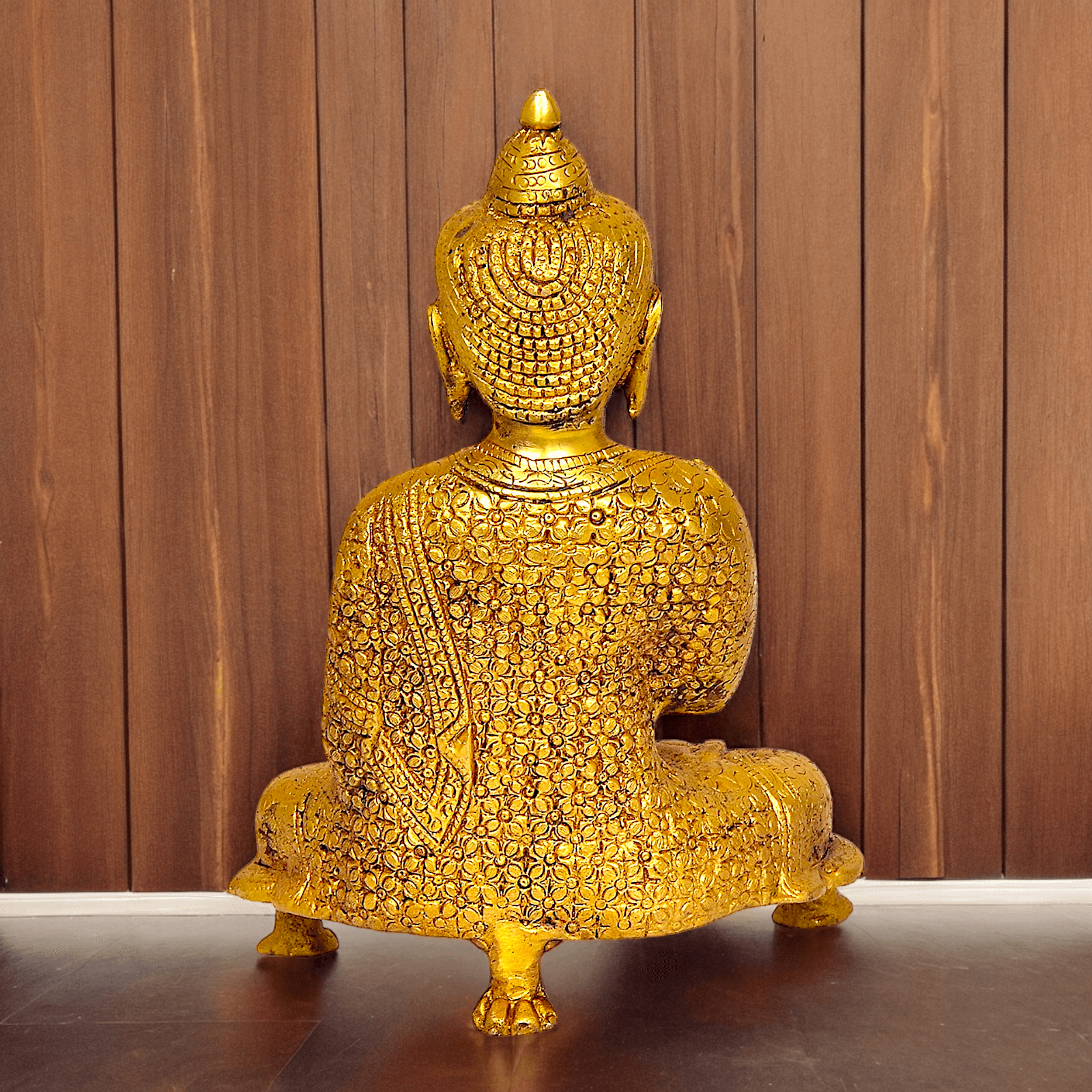 Online Solid Brass 22.9 cm Buddha Yoga Mudra Statue - Handcrafted Tibetan Buddhist Sculpture for Meditation Idols Nikuressence