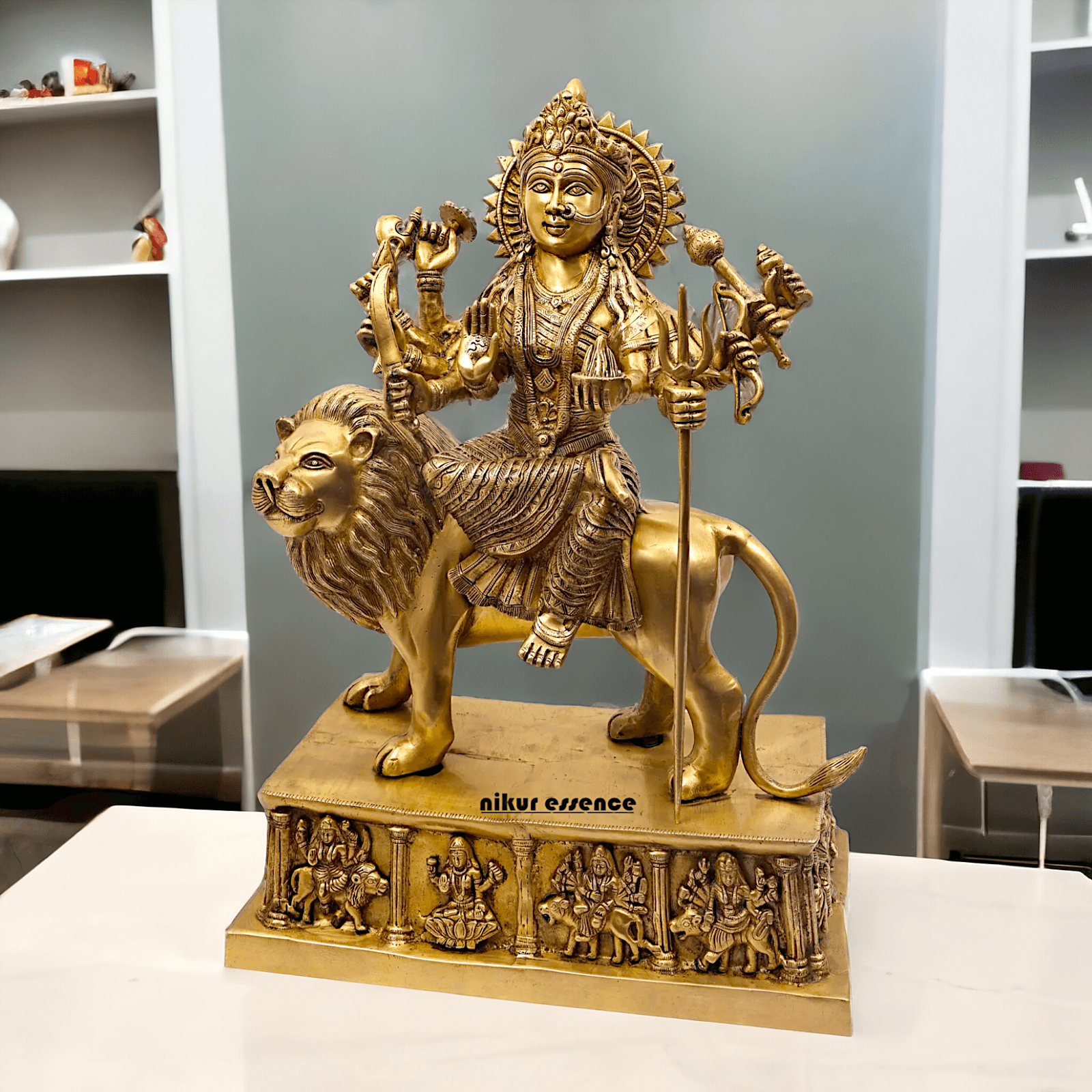 Brass Bengali Durga Maa Idol for Temples- nikur essence