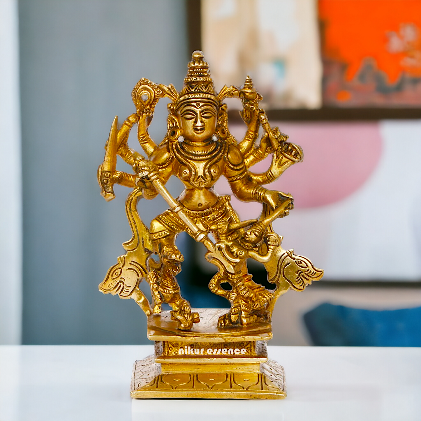 Buy Brass Durga Statue Exquisite Craftsmanship and Spiritual Elegance ,Nikur Essence