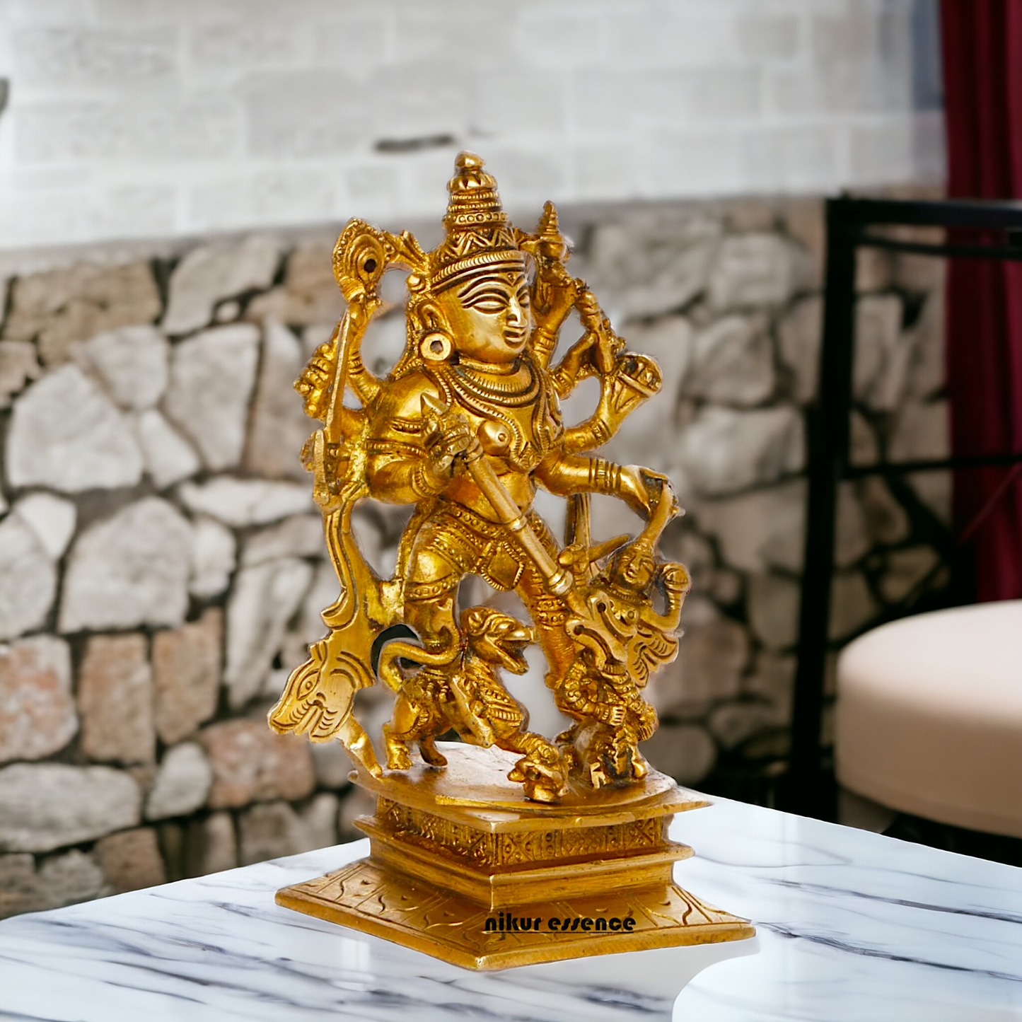 Buy Brass Durga Statue Exquisite Craftsmanship and Spiritual Elegance ,Nikur Essence