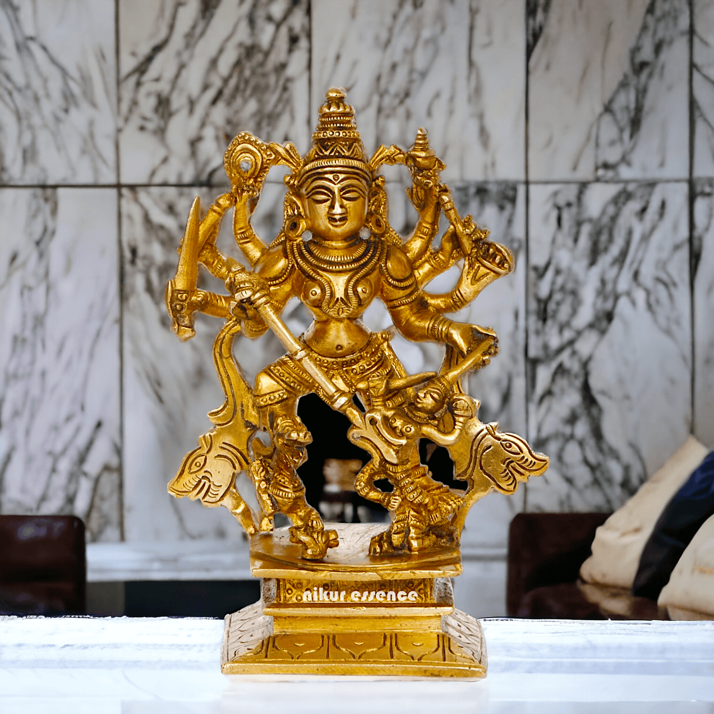 Buy Brass Durga Statue Exquisite Craftsmanship and Spiritual Elegance ,Nikur Essence