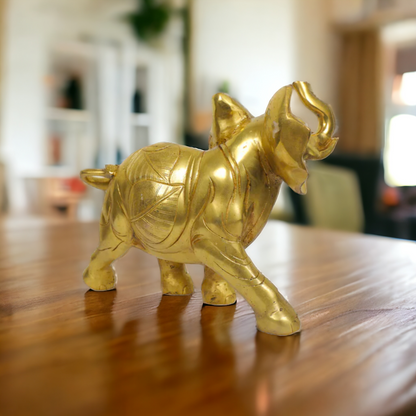 Brass Elephant Figurine 10-Inch