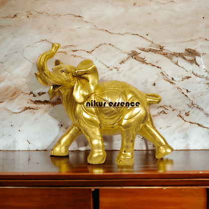 Brass Elephant Figurine 10-Inch