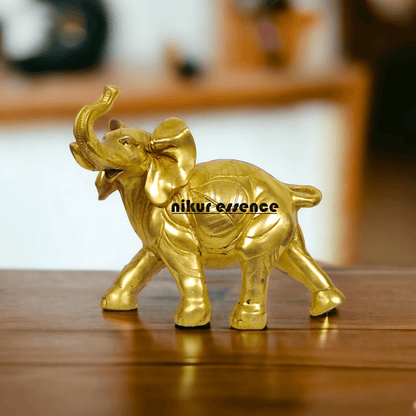 Brass Elephant Figurine 10-Inch