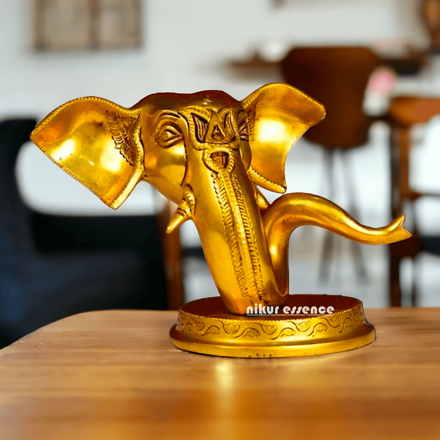 Buy Brass Ganesha Face Table Top Statue | Handcrafted Hindu Sculpture Idols Nikuressence