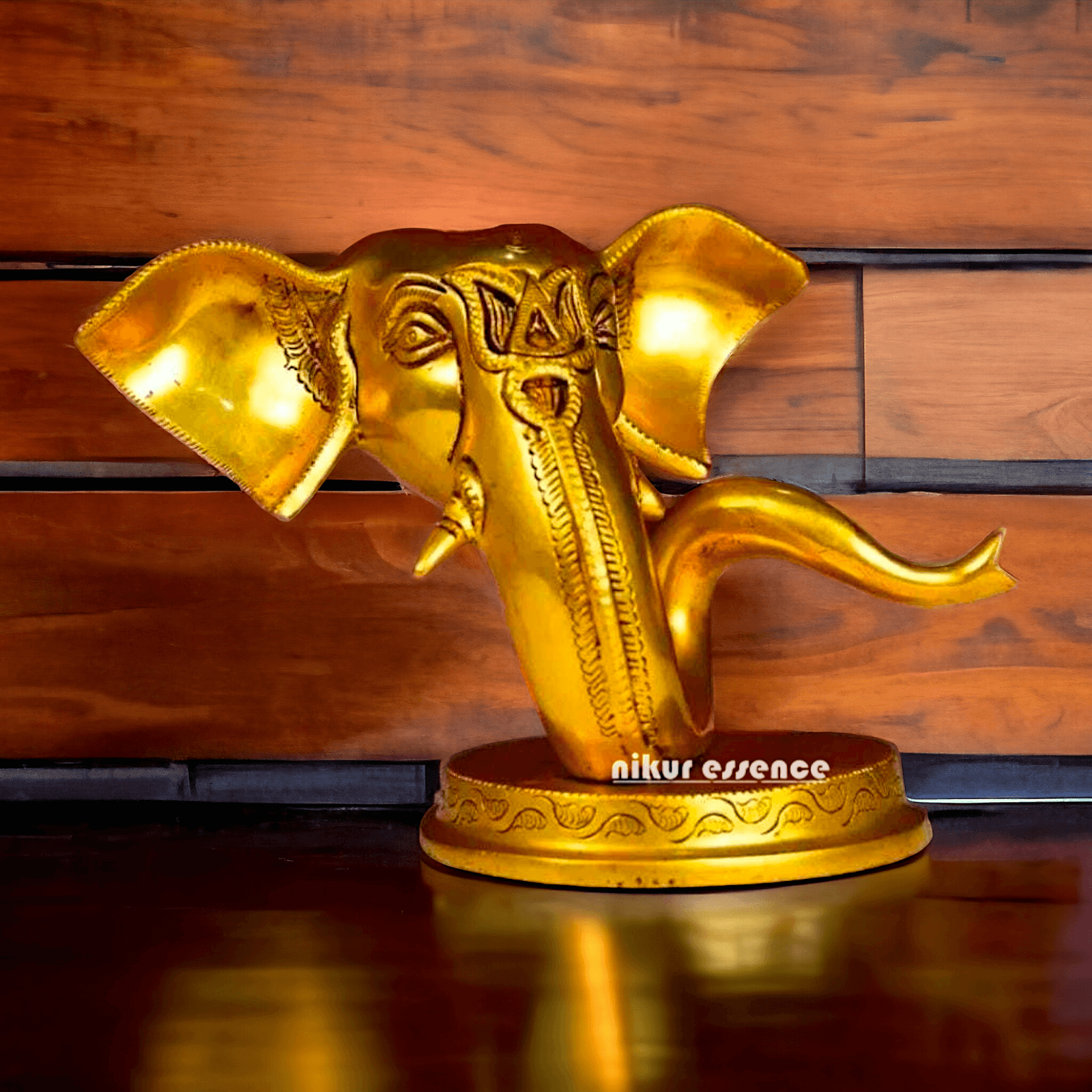 Buy Brass Ganesha Face Table Top Statue | Handcrafted Hindu Sculpture Idols Nikuressence