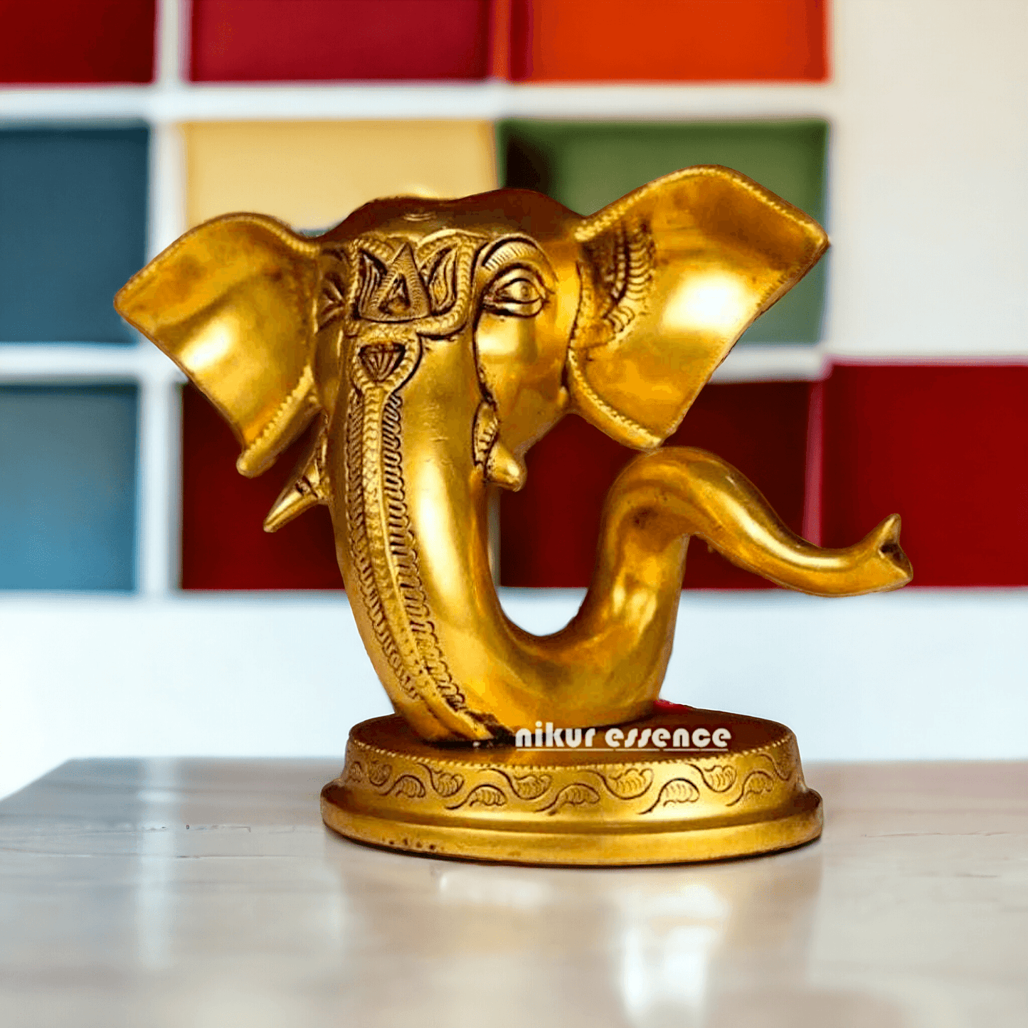 Buy Brass Ganesha Face Table Top Statue | Handcrafted Hindu Sculpture Idols Nikuressence