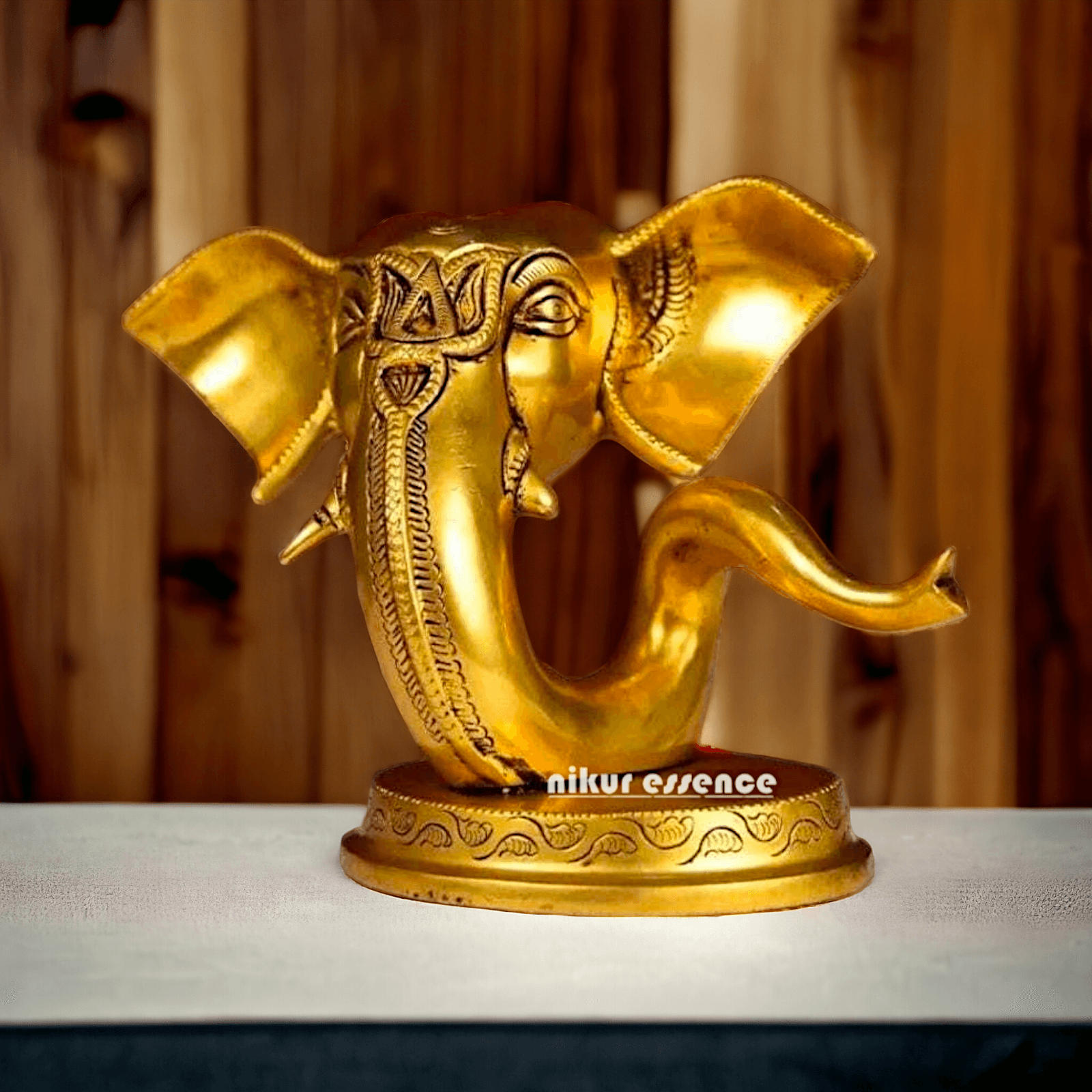 Buy Brass Ganesha Face Table Top Statue | Handcrafted Hindu Sculpture Idols Nikuressence