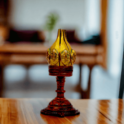 Buy Brass Ganesha Lotus Candle Stand by Nikur Essence - 6.5 inch height Idols Nikuressence