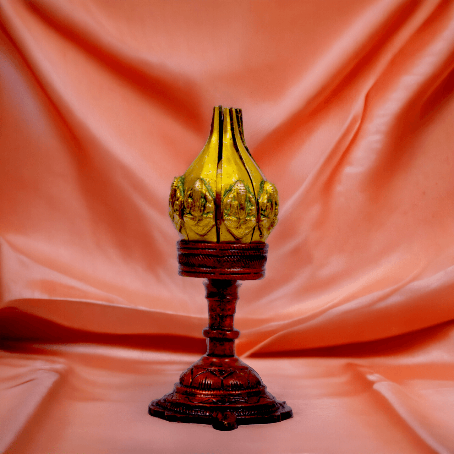 Buy Brass Ganesha Lotus Candle Stand by Nikur Essence - 6.5 inch height Idols Nikuressence