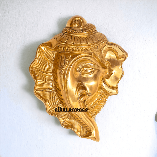 Online buy Brass Ganesha Mask Wall Hanging Brass Nikuressence