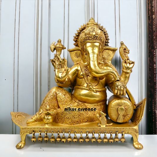 Buy online Brass Ganesha Statue in Vishram-nikuressence Idols Nikuressence