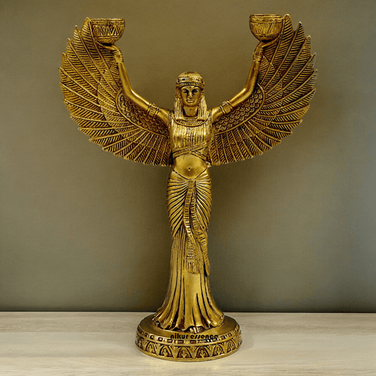 Online Pure Brass Goddess Isis Idol by Nikur Essence - 30.5 cm Height