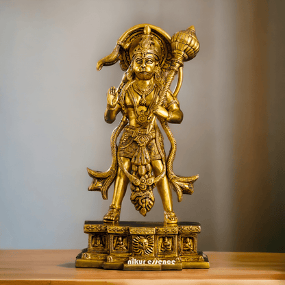 Buy Brass Standing Hanuman Idol - Handcrafted Hindu Deity Statue for Home Decor and Spiritual Inspiration Idols Nikuressence