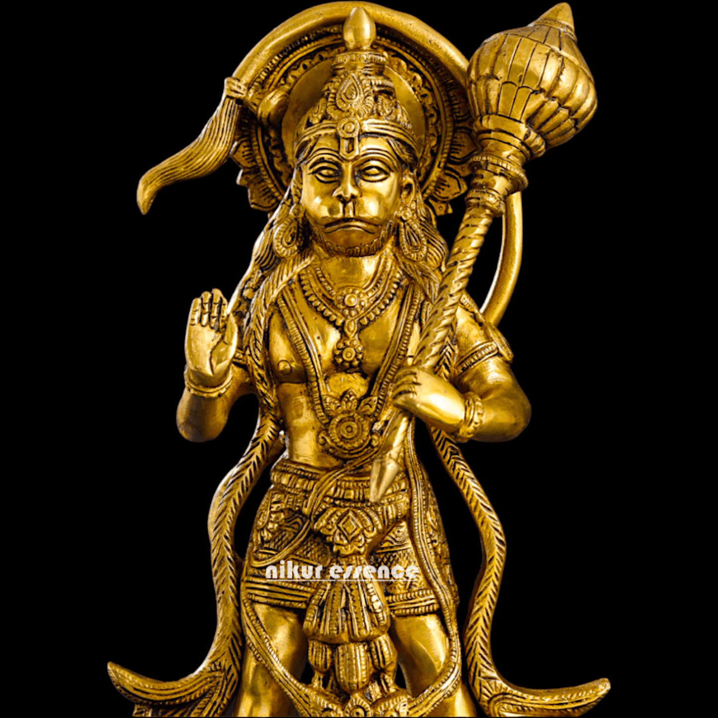 Buy Brass Standing Hanuman Idol - Handcrafted Hindu Deity Statue for Home Decor and Spiritual Inspiration Idols Nikuressence