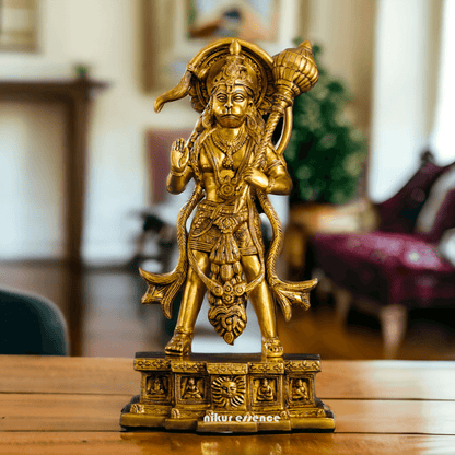 Buy Brass Standing Hanuman Idol - Handcrafted Hindu Deity Statue for Home Decor and Spiritual Inspiration Idols Nikuressence